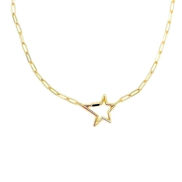 PAPERCLIP chain - gold filled (18k) w/star clasp - Picture 2 of 6